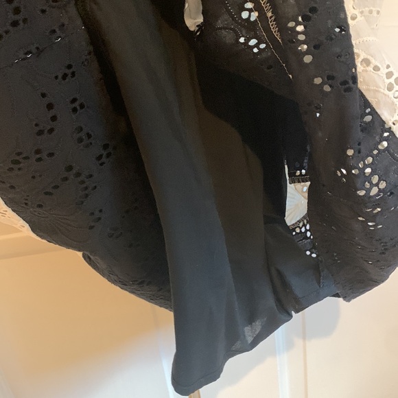 Loft cream and black striped eyelet dress size 2P - Picture 6 of 10